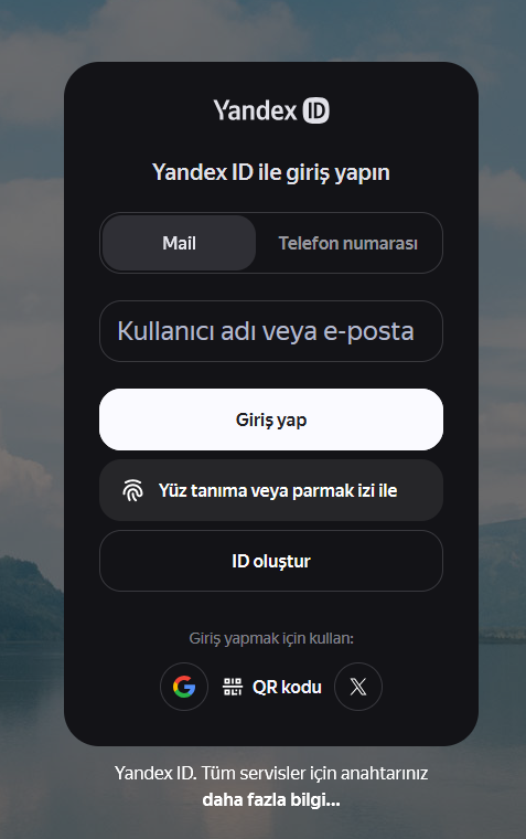 yandex mail giriş